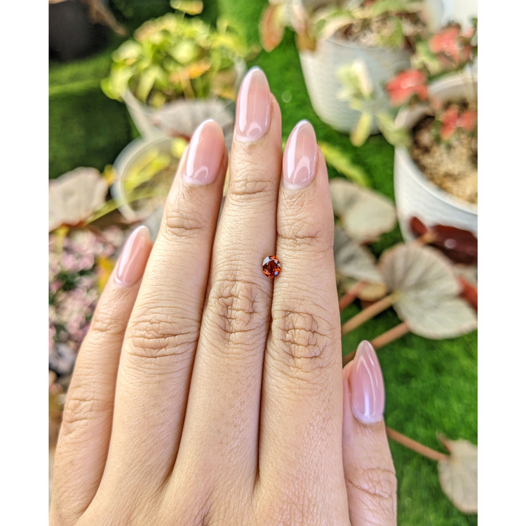 0.41 Ct. Reddish Orange Hessonite Garnet from Madagascar