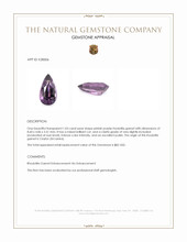 1.03 Ct. Pinkish Purple Rhodolite Garnet from Ceylon (Sri Lanka) Appraisal