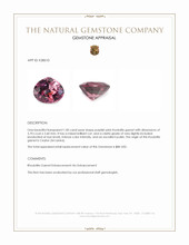 1.00 Ct. Purplish Pink Rhodolite Garnet from Ceylon (Sri Lanka) Appraisal
