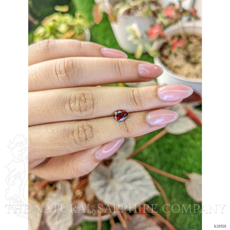 1.11 Ct. Orangish Red Garnet from Ceylon (Sri Lanka)