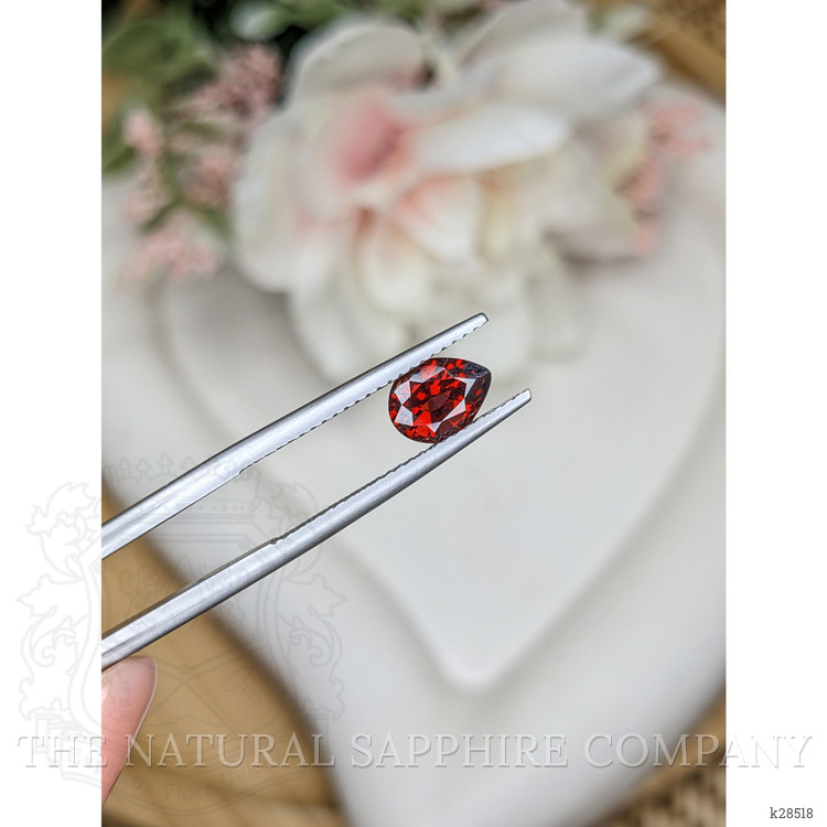1.11 Ct. Orangish Red Garnet from Ceylon (Sri Lanka)