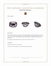 1.23 Ct. Purplish Grey Spinel from Burma (Myanmar) Appraisal