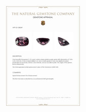 1.25 Ct. Pinkish Purple Spinel from Burma (Myanmar) Appraisal