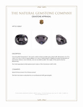1.38 Ct. Purplish Grey Spinel from Burma (Myanmar) Appraisal