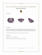 1.05 Ct. Purple Spinel from Burma (Myanmar) Appraisal
