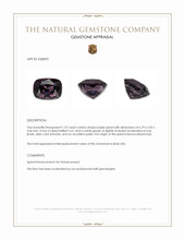 1.22 Ct. Purple Spinel from Burma (Myanmar) Appraisal