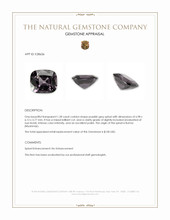 1.28 Ct. Purplish Grey Spinel from Burma (Myanmar) Appraisal
