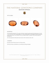 2.70 Ct. Orange Hessonite Garnet from Madagascar Appraisal