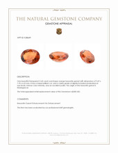 2.60 Ct. Orange Hessonite Garnet from Madagascar Appraisal