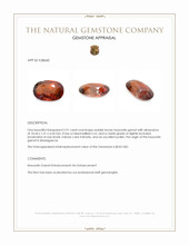 2.91 Ct. Reddish Brown Hessonite Garnet from Madagascar Appraisal