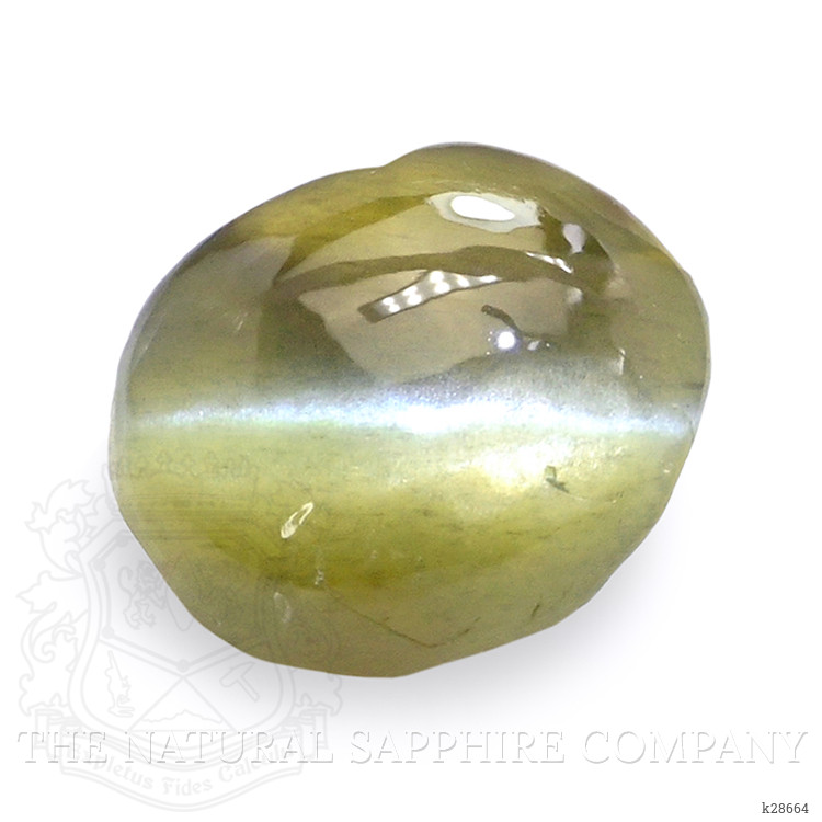 0.52 Ct. Yellowish Green Cabochon Chrysoberyl from Ceylon (Sri Lanka)