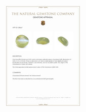 0.82 Ct. Yellowish Green Cabochon Chrysoberyl from Ceylon (Sri Lanka) Appraisal