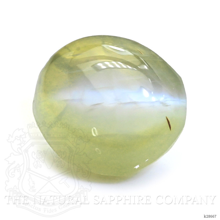 0.82 Ct. Yellowish Green Cabochon Chrysoberyl from Ceylon (Sri Lanka)