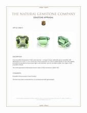 10.08 Ct. Yellowish Green Prasiolite from Brazil Appraisal
