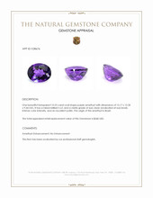 10.23 Ct. Purple Amethyst from Brazil Appraisal