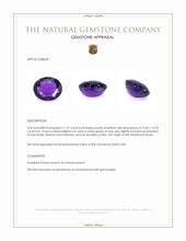 11.37 Ct. Purple Amethyst from Brazil Appraisal