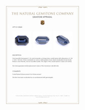 1.26 Ct. Blue Cobalt Spinel from Ceylon (Sri Lanka) Appraisal