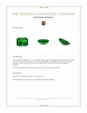 2.11 Ct. Tsavorite Garnet from Tanzania Appraisal