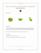3.62 Ct. Green (Lime Green) Peridot from Pakistan Appraisal