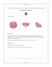3.44 Ct. Pink Tourmaline from Madagascar Appraisal