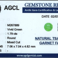1.79 Ct. Tsavorite Garnet from Kenya Scan Report