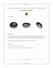 7.99 Ct. Purplish Red Star Garnet from Ceylon (Sri Lanka) Appraisal