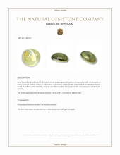 2.28 Ct. Greenish Yellow Cabochon Chrysoberyl from Ceylon (Sri Lanka) Appraisal