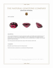 4.18 Ct. Purplish Red Rhodolite Garnet from Ceylon (Sri Lanka) Appraisal