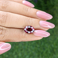 4.18 Ct. Purplish Red Rhodolite Garnet from Ceylon (Sri Lanka) Life Style