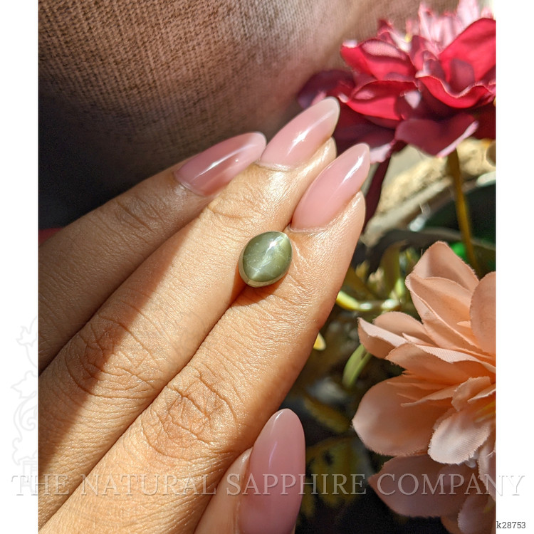 3.49 Ct. Green Cabochon Chrysoberyl from Ceylon (Sri Lanka)