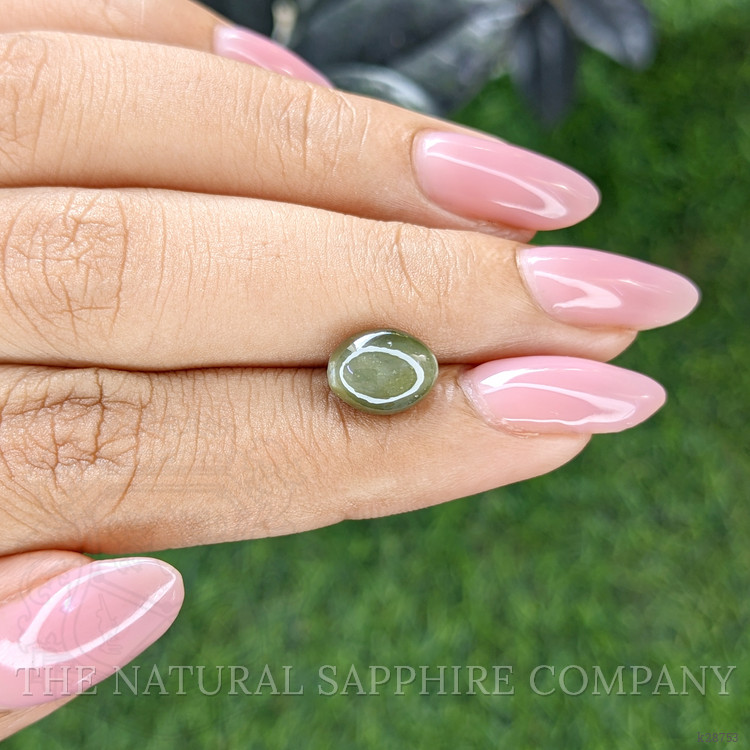 3.49 Ct. Green Cabochon Chrysoberyl from Ceylon (Sri Lanka)