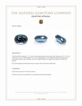 1.19 Ct. Greenish Blue Spinel from Ceylon (Sri Lanka) Appraisal