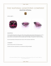 1.88 Ct. Pinkish Purple Garnet from Ceylon (Sri Lanka) Appraisal