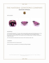1.72 Ct. Pinkish Purple Garnet from Ceylon (Sri Lanka) Appraisal