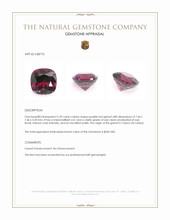 2.39 Ct. Purplish Red Garnet from Ceylon (Sri Lanka) Appraisal