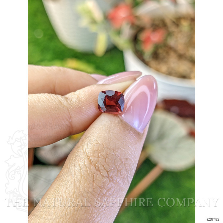 1.72 Ct. Orangish Red Almandine Garnet from Ceylon (Sri Lanka)