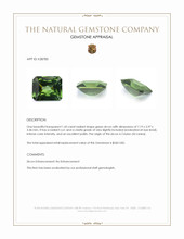 1.43 Ct. Green Zircon from Ceylon (Sri Lanka) Appraisal