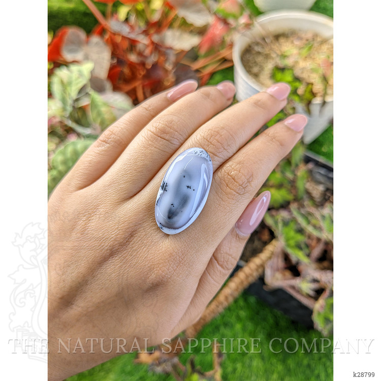 26.74 Ct. Grey Cabochon Agate from Madagascar