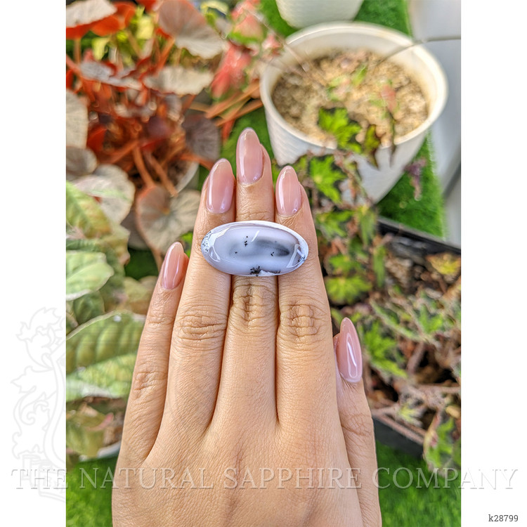 26.74 Ct. Grey Cabochon Agate from Madagascar