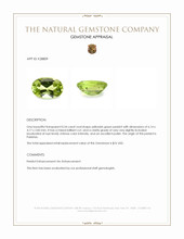 0.54 Ct. Yellowish Green Peridot from Pakistan Appraisal