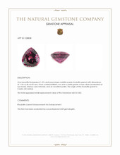 1.32 Ct. Reddish Purple Rhodolite Garnet from Ceylon (Sri Lanka) Appraisal