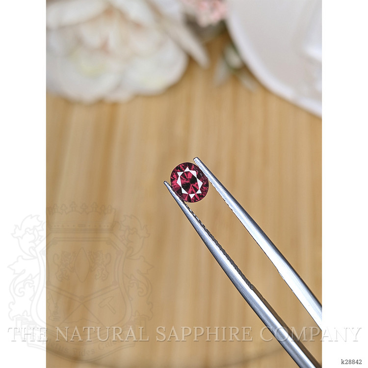 0.82 Ct. Purplish Red Rhodolite Garnet from Ceylon (Sri Lanka)
