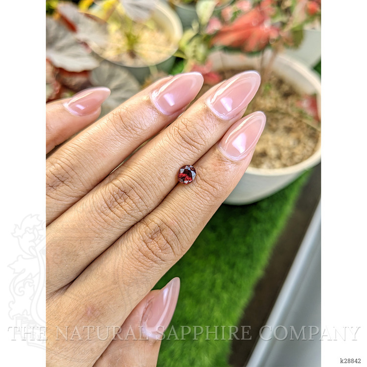 0.82 Ct. Purplish Red Rhodolite Garnet from Ceylon (Sri Lanka)