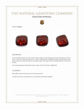 3.60 Ct. Red Cabochon Rhodolite Garnet from Ceylon (Sri Lanka) Appraisal