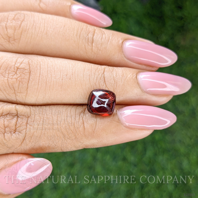 3.60 Ct. Red Cabochon Rhodolite Garnet from Ceylon (Sri Lanka)