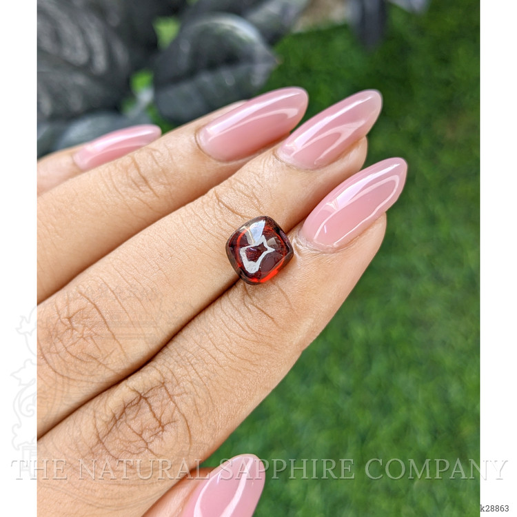 3.60 Ct. Red Cabochon Rhodolite Garnet from Ceylon (Sri Lanka)