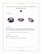 1.01 Ct. Purple Spinel from Ceylon (Sri Lanka) Appraisal