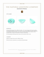 1.87 Ct. Bluish Green Paraiba Tourmaline from Mozambique Appraisal