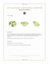 3.08 Ct. Yellowish Green Chrysoberyl from Tanzania Appraisal