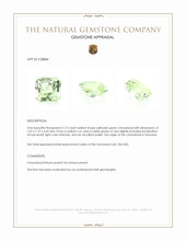 2.13 Ct. Yellowish Green Chrysoberyl from Tanzania Appraisal